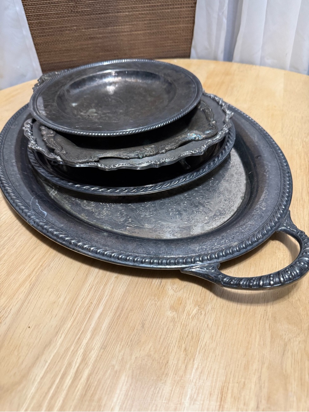 Vintage Silver plated trays and plates